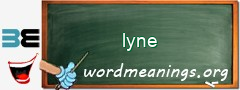 WordMeaning blackboard for lyne